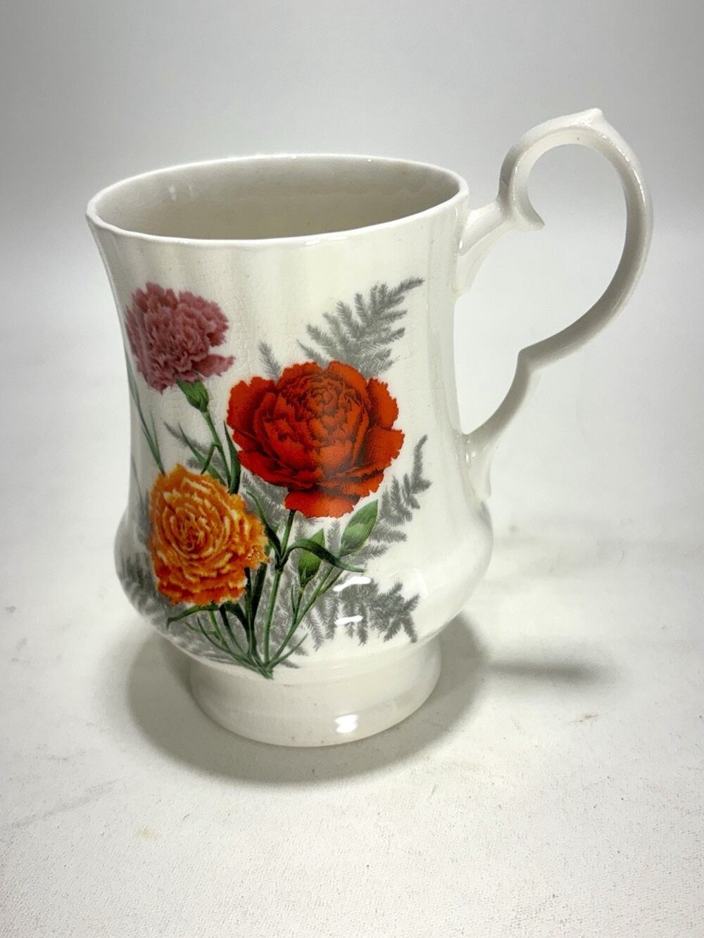 Royal Windsor Bone China Mug England Floral Carnation Tea Cup